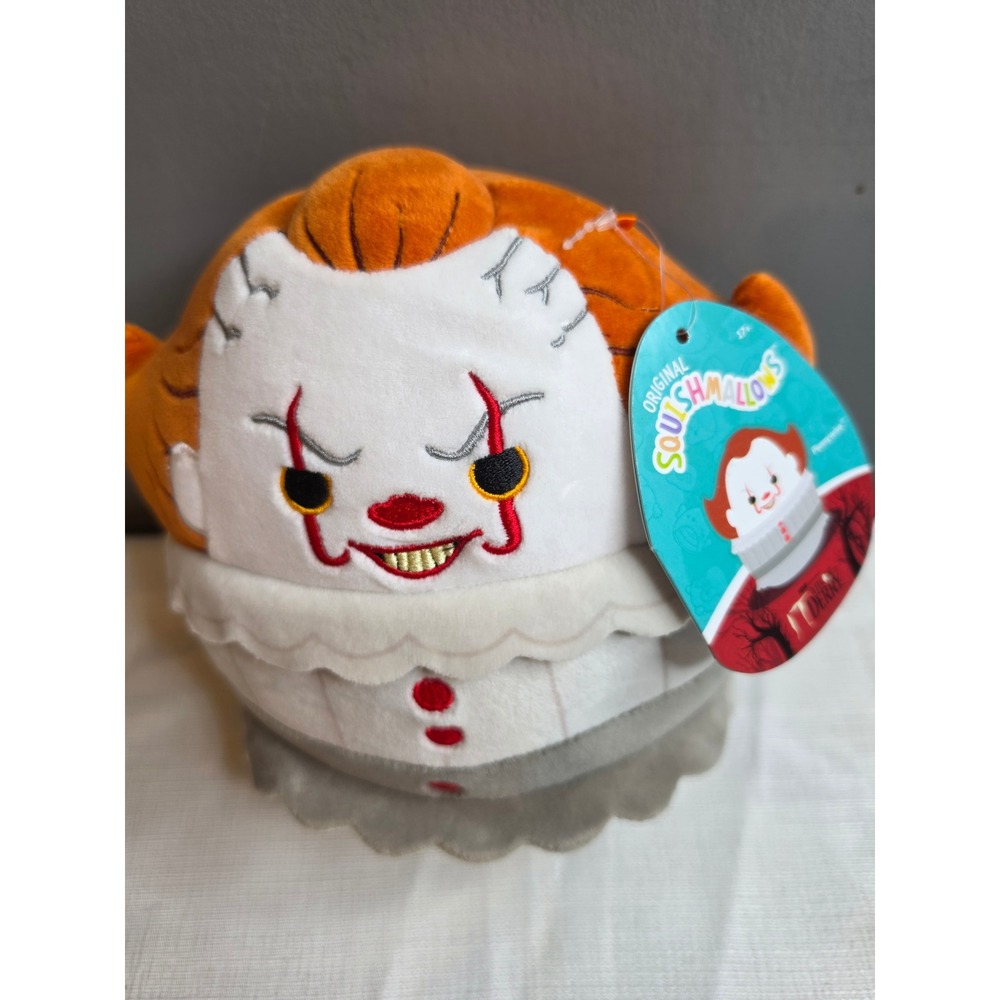 Squishmallows Pennywise IT Welcome to Derry Horror Movie Plush Toy Orange White